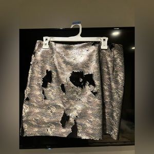 Camo sequin Free People mini skirt size 10